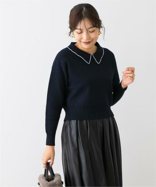 URBAN RESEARCH ROSSO / アーバンリサーチ ロッソ ニット・セーター | F by ROSSO　コットンカシミヤ衿パールニット | 詳細2