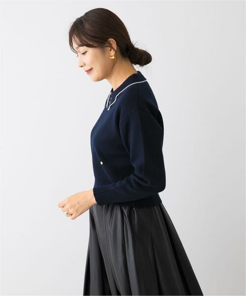 URBAN RESEARCH ROSSO / アーバンリサーチ ロッソ ニット・セーター | F by ROSSO　コットンカシミヤ衿パールニット | 詳細3