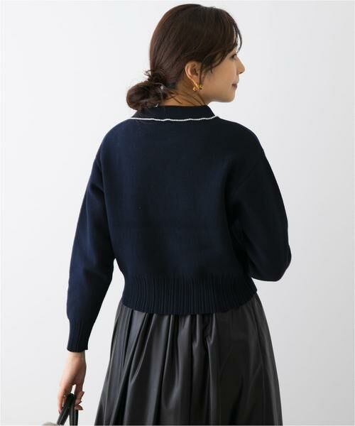 URBAN RESEARCH ROSSO / アーバンリサーチ ロッソ ニット・セーター | F by ROSSO　コットンカシミヤ衿パールニット | 詳細4