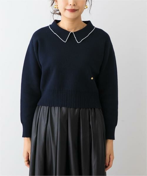 URBAN RESEARCH ROSSO / アーバンリサーチ ロッソ ニット・セーター | F by ROSSO　コットンカシミヤ衿パールニット | 詳細8