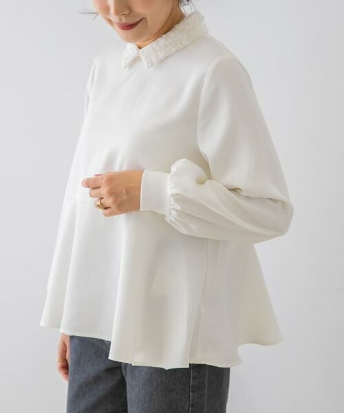 URBAN RESEARCH ROSSO / アーバンリサーチ ロッソ シャツ・ブラウス | F by ROSSO　レースカラーペプラムブラウス | 詳細1