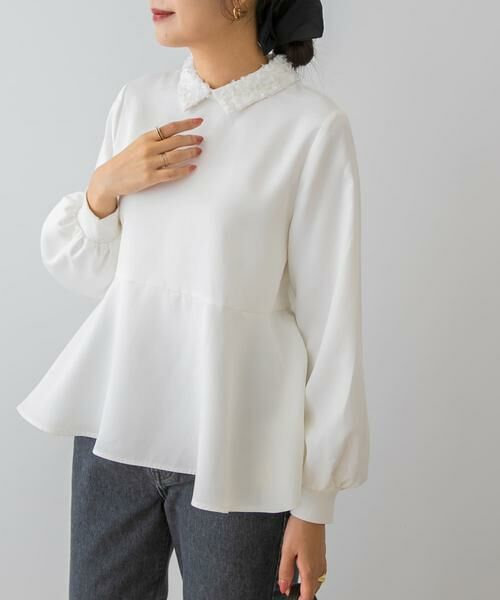 URBAN RESEARCH ROSSO / アーバンリサーチ ロッソ シャツ・ブラウス | F by ROSSO　レースカラーペプラムブラウス | 詳細2