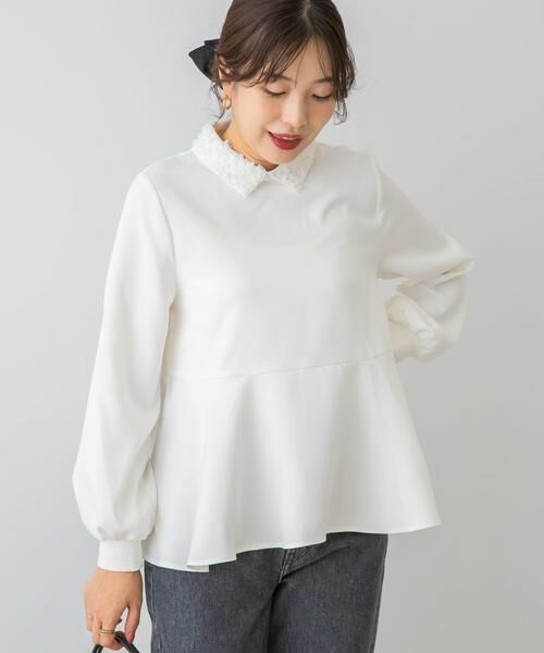 URBAN RESEARCH ROSSO / アーバンリサーチ ロッソ シャツ・ブラウス | F by ROSSO　レースカラーペプラムブラウス | 詳細4