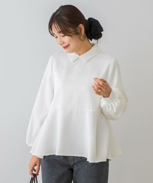 URBAN RESEARCH ROSSO / アーバンリサーチ ロッソ シャツ・ブラウス | F by ROSSO　レースカラーペプラムブラウス | 詳細5