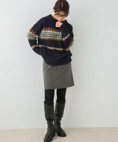 URBAN RESEARCH ROSSO / アーバンリサーチ ロッソ ショート・ハーフ・半端丈パンツ | F by ROSSO　ヘリンボンツイードスカート風キュロット | 詳細4