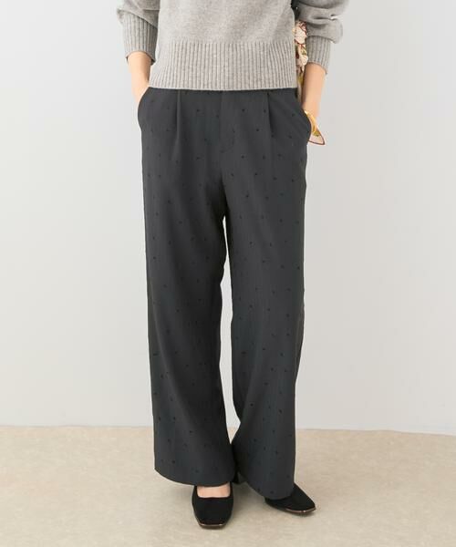 URBAN RESEARCH ROSSO/アーバンリサーチ ロッソ F by ROSSO ハート刺繍タックワイドパンツ グレー 36