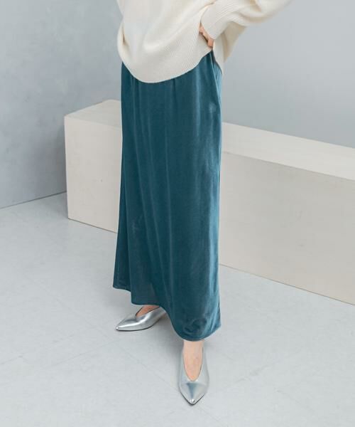 URBAN RESEARCH ROSSO/アーバンリサーチ ロッソ ベロアロングスカート ブルー 36