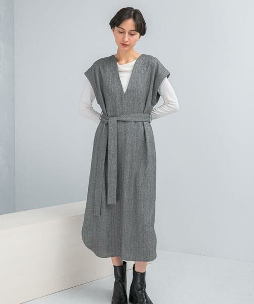 URBAN RESEARCH ROSSO / アーバンリサーチ ロッソ ワンピース | ウエストマークジャンパースカート | 詳細15