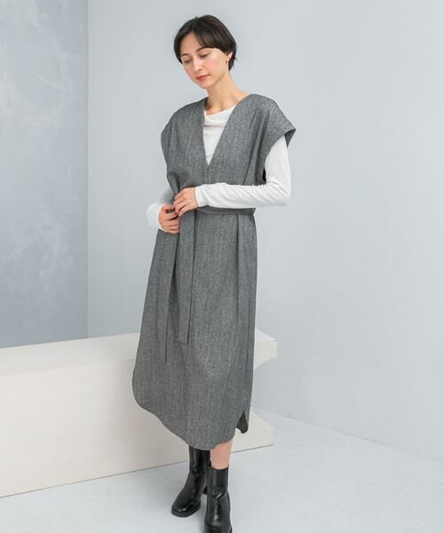 URBAN RESEARCH ROSSO / アーバンリサーチ ロッソ ワンピース | ウエストマークジャンパースカート | 詳細16