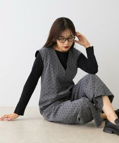 URBAN RESEARCH ROSSO / アーバンリサーチ ロッソ サロペット・オールインワン | F by ROSSO　フロッキードットオールインワン