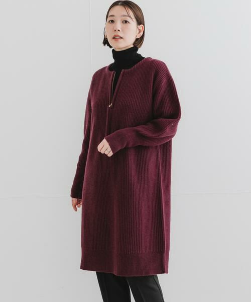 URBAN RESEARCH ROSSO / アーバンリサーチ ロッソ ワンピース | F by ROSSO　ハミルトン片畦ハーフZIPミニワンピース | 詳細3