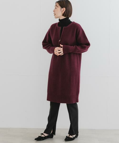 URBAN RESEARCH ROSSO / アーバンリサーチ ロッソ ワンピース | F by ROSSO　ハミルトン片畦ハーフZIPミニワンピース | 詳細5