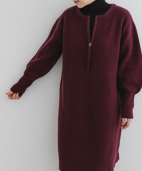 URBAN RESEARCH ROSSO / アーバンリサーチ ロッソ ワンピース | F by ROSSO　ハミルトン片畦ハーフZIPミニワンピース | 詳細9