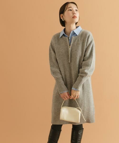 URBAN RESEARCH ROSSO / アーバンリサーチ ロッソ ワンピース | F by ROSSO　ハミルトン片畦ハーフZIPミニワンピース | 詳細21