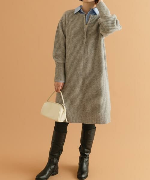 URBAN RESEARCH ROSSO / アーバンリサーチ ロッソ ワンピース | F by ROSSO　ハミルトン片畦ハーフZIPミニワンピース | 詳細23