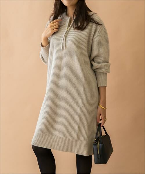 URBAN RESEARCH ROSSO / アーバンリサーチ ロッソ ワンピース | F by ROSSO　ハミルトン片畦ハーフZIPミニワンピース | 詳細28