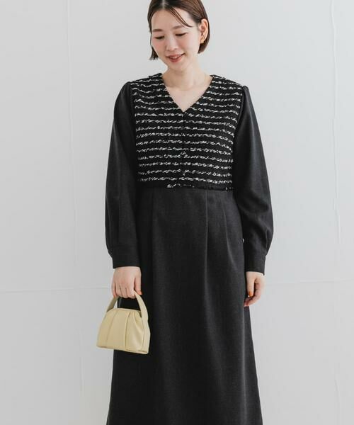 URBAN RESEARCH ROSSO / アーバンリサーチ ロッソ ワンピース | F by ROSSO　ツイードドッキングワンピース | 詳細2