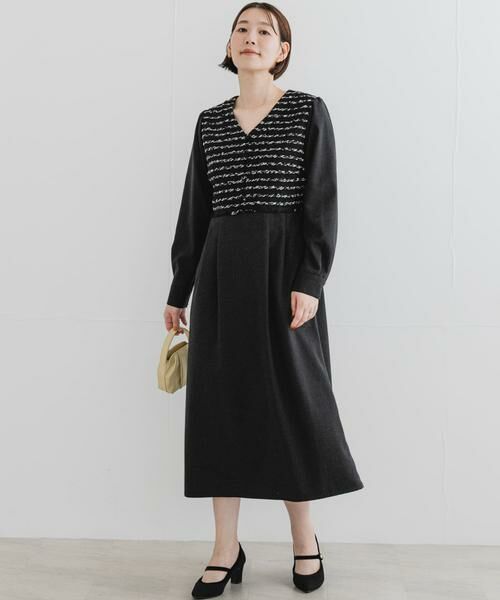 URBAN RESEARCH ROSSO / アーバンリサーチ ロッソ ワンピース | F by ROSSO　ツイードドッキングワンピース | 詳細3