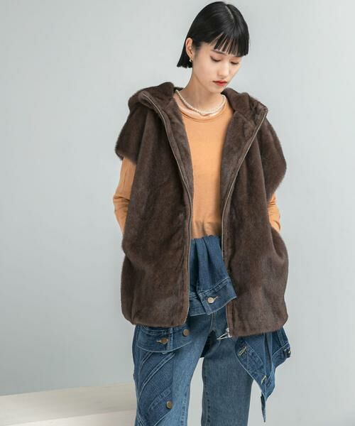 URBAN RESEARCH ROSSO / アーバンリサーチ ロッソ その他アウター | ECOPELファーフードジレ | 詳細1