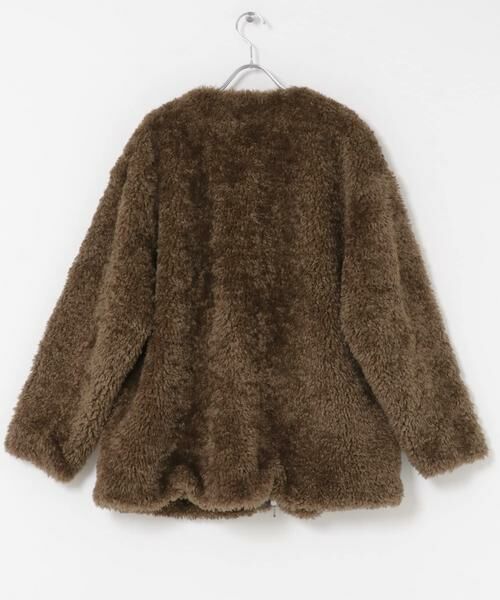 URBAN RESEARCH ROSSO / アーバンリサーチ ロッソ ノーカラージャケット | 『WEB/一部店舗限定』ノーカラーファーボアZIPブルゾン | 詳細16