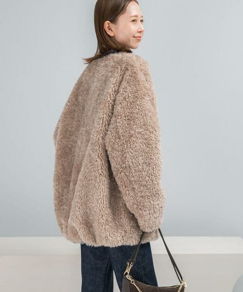 URBAN RESEARCH ROSSO / アーバンリサーチ ロッソ ノーカラージャケット | 『WEB/一部店舗限定』ノーカラーファーボアZIPブルゾン | 詳細23