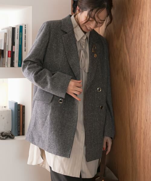 URBAN RESEARCH ROSSO / アーバンリサーチ ロッソ その他アウター | F by ROSSO　ヘリンボンネップツイードジャケット | 詳細3