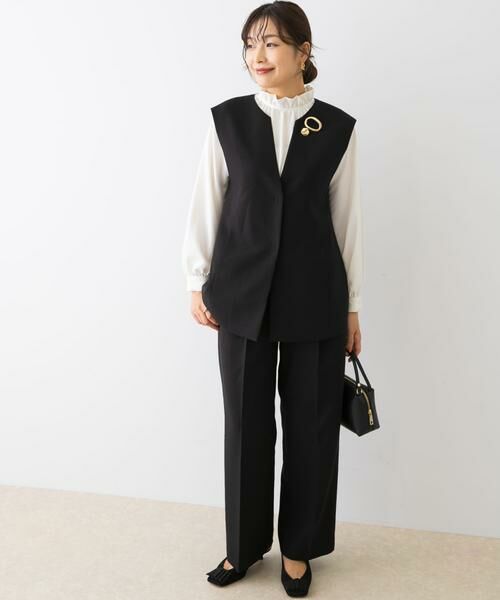 URBAN RESEARCH ROSSO / アーバンリサーチ ロッソ セットアップ | F by ROSSO　キーネックジレ+ワイドパンツ | 詳細4