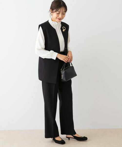 URBAN RESEARCH ROSSO / アーバンリサーチ ロッソ セットアップ | F by ROSSO　キーネックジレ+ワイドパンツ | 詳細5