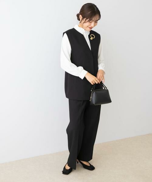 URBAN RESEARCH ROSSO / アーバンリサーチ ロッソ セットアップ | F by ROSSO　キーネックジレ+ワイドパンツ | 詳細6