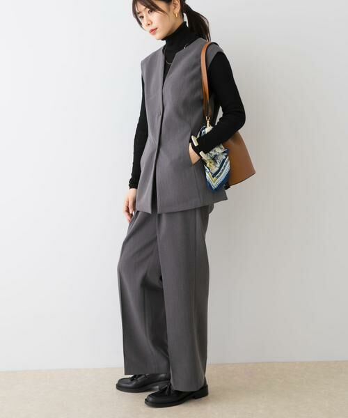 URBAN RESEARCH ROSSO / アーバンリサーチ ロッソ セットアップ | F by ROSSO　キーネックジレ+ワイドパンツ | 詳細17