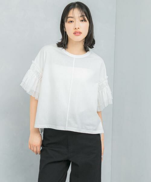URBAN RESEARCH ROSSO / アーバンリサーチ ロッソ Tシャツ | TORRAZZO DONNA　Mesh sleeve T-shirts | 詳細1