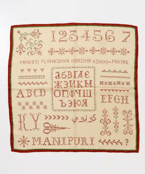 URBAN RESEARCH ROSSO / アーバンリサーチ ロッソ バンダナ・スカーフ | manipuri　65クロスステッチバンダナ | 詳細1