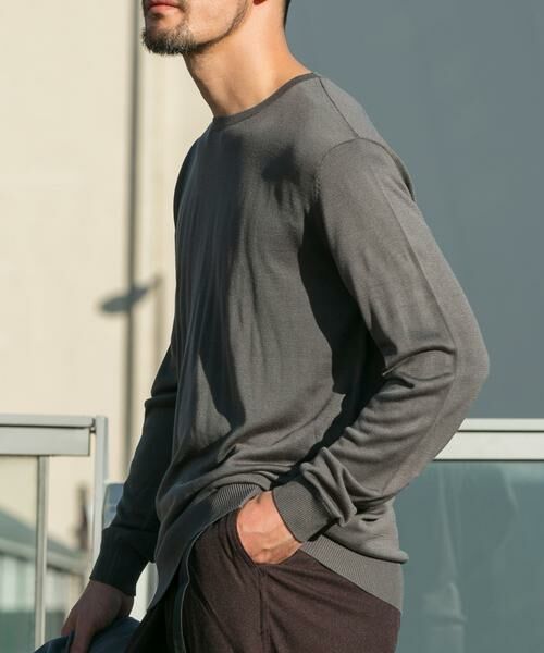 URBAN RESEARCH ROSSO/アーバンリサーチ ロッソ 『XLサイズあり』『UR TECH』ハイゲージクルーネックニット グレー XL URBAN RESEARCH ROSSO/アーバンリサーチ ロッソ 『XLサイズあり』『UR TECH』ハイゲージクルーネックニット グレー XL