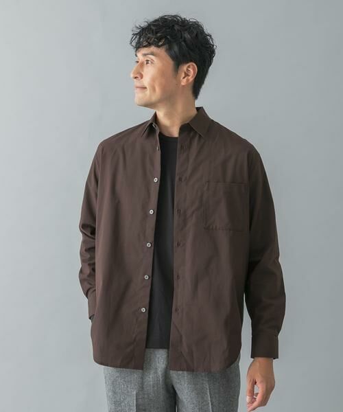 URBAN RESEARCH ROSSO/アーバンリサーチ ロッソ アーバンリラックスレギュラーカラーシャツ ブラウン M URBAN RESEARCH ROSSO/アーバンリサーチ ロッソ アーバンリラックスレギュラーカラーシャツ ブラウン M