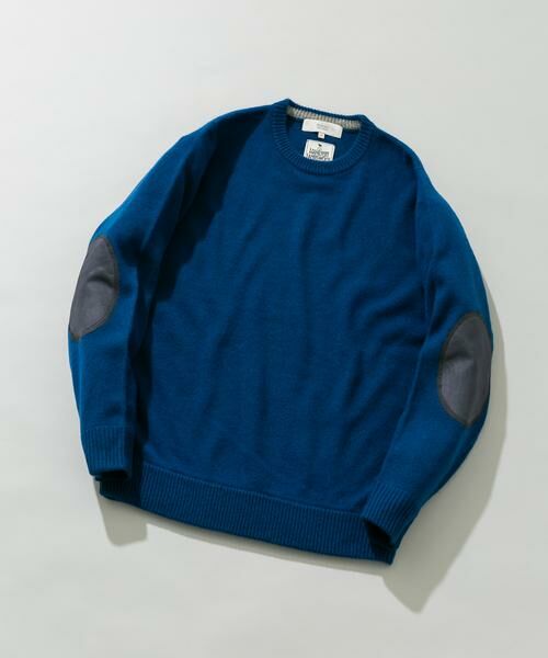 URBAN RESEARCH ROSSO/アーバンリサーチ ロッソ 『XLサイズあり』ハミルトンラムズウールエルボーパッチニット ブルー XL