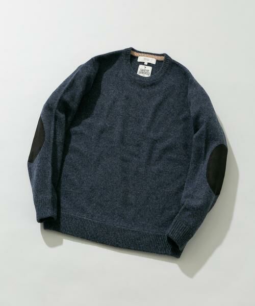 URBAN RESEARCH ROSSO/アーバンリサーチ ロッソ 『XLサイズあり』ハミルトンラムズウールエルボーパッチニット ネイビー XL