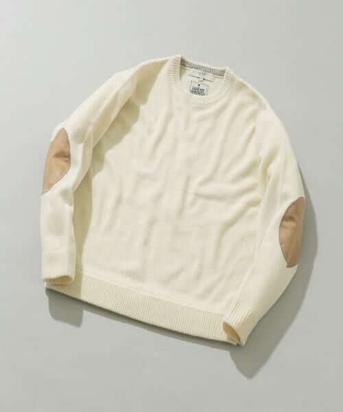 URBAN RESEARCH ROSSO/アーバンリサーチ ロッソ 『XLサイズあり』ハミルトンラムズウールエルボーパッチニット ホワイト S URBAN RESEARCH ROSSO/アーバンリサーチ ロッソ 『XLサイズあり』ハミルトンラムズウールエルボーパッチニット ホワイト S