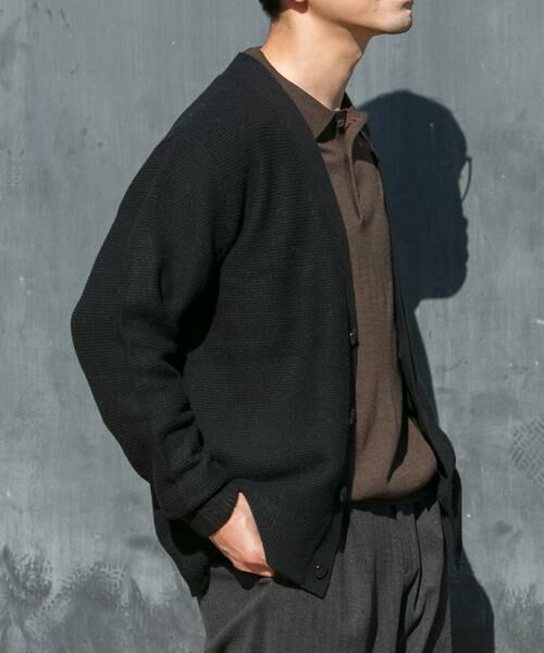 URBAN RESEARCH ROSSO / アーバンリサーチ ロッソ カーディガン・ボレロ | 『XLサイズあり』ハミルトンウールガーター編みVネックカーディガン | 詳細1