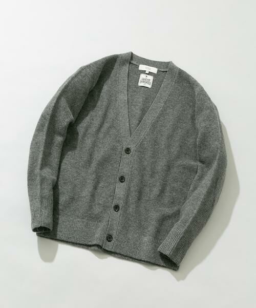 URBAN RESEARCH ROSSO/アーバンリサーチ ロッソ 『XLサイズあり』ハミルトンウールガーター編みVネックカーディガン グレー L