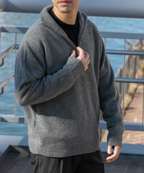 URBAN RESEARCH ROSSO / アーバンリサーチ ロッソ ニット・セーター | 『XLサイズあり』ハミルトンラムズウールハーフジップニット | 詳細13