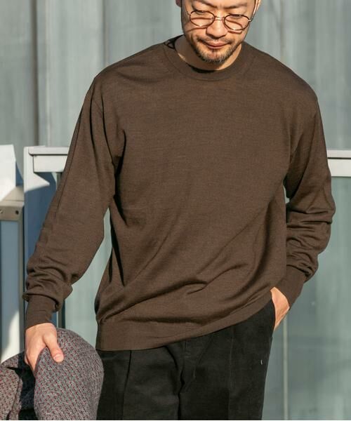 URBAN RESEARCH ROSSO / アーバンリサーチ ロッソ ニット・セーター | イタリア糸メリノウールクルーニット | 詳細1
