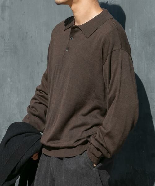 URBAN RESEARCH ROSSO / アーバンリサーチ ロッソ ニット・セーター | イタリア糸メリノウールニットポロシャツ | 詳細2
