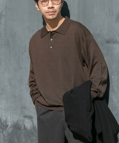 URBAN RESEARCH ROSSO / アーバンリサーチ ロッソ ニット・セーター | イタリア糸メリノウールニットポロシャツ | 詳細3