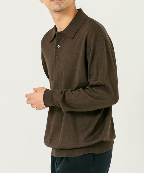 URBAN RESEARCH ROSSO / アーバンリサーチ ロッソ ニット・セーター | イタリア糸メリノウールニットポロシャツ | 詳細8