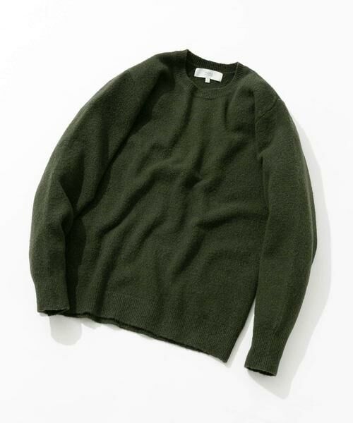 URBAN RESEARCH ROSSO/アーバンリサーチ ロッソ ブークレストレッチクルーニット カーキ XL