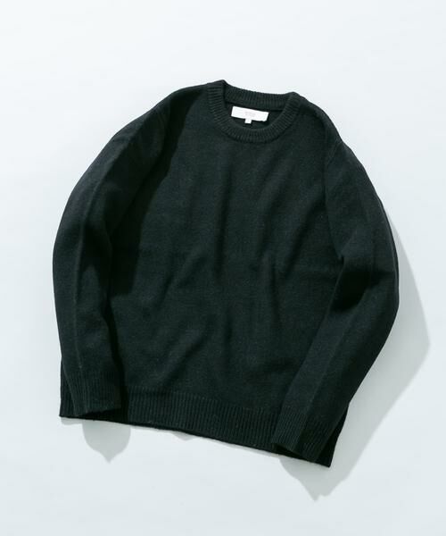 URBAN RESEARCH ROSSO/アーバンリサーチ ロッソ シェットランドウールクルーネックニット ブラック S URBAN RESEARCH ROSSO/アーバンリサーチ ロッソ シェットランドウールクルーネックニット ブラック S