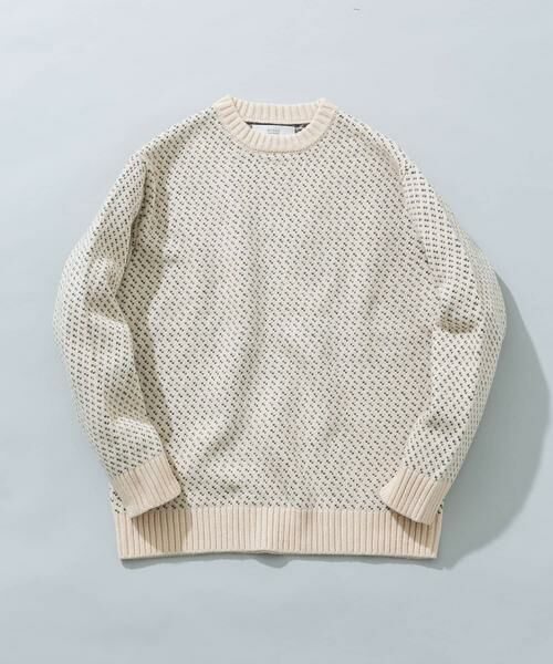 URBAN RESEARCH ROSSO/アーバンリサーチ ロッソ 『XLサイズあり』バーズアイ柄クルーネックニット アイボリー M URBAN RESEARCH ROSSO/アーバンリサーチ ロッソ 『XLサイズあり』バーズアイ柄クルーネックニット アイボリー M