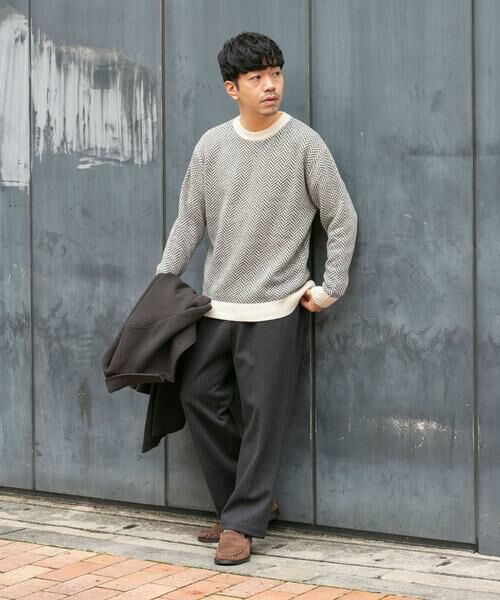 URBAN RESEARCH ROSSO / アーバンリサーチ ロッソ ニット・セーター | 『XLサイズあり』ヘリンボーン柄クルーネックニット | 詳細13
