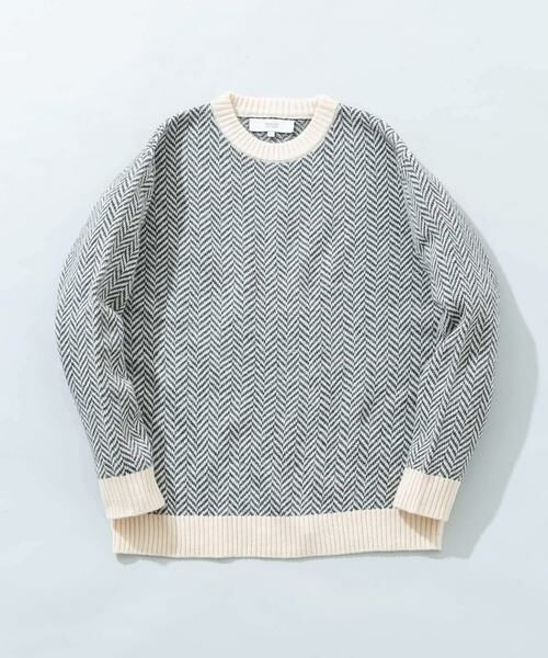 URBAN RESEARCH ROSSO / アーバンリサーチ ロッソ ニット・セーター | 『XLサイズあり』ヘリンボーン柄クルーネックニット | 詳細15