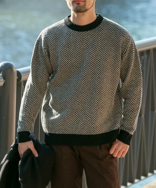 URBAN RESEARCH ROSSO / アーバンリサーチ ロッソ ニット・セーター | 『XLサイズあり』ヘリンボーン柄クルーネックニット | 詳細24